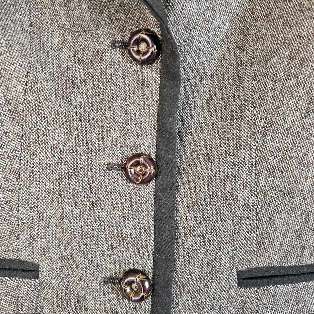 Trina Turk Wool Blend Brown Tweed Suit sz 2 Made in California - Picture 4 of 12